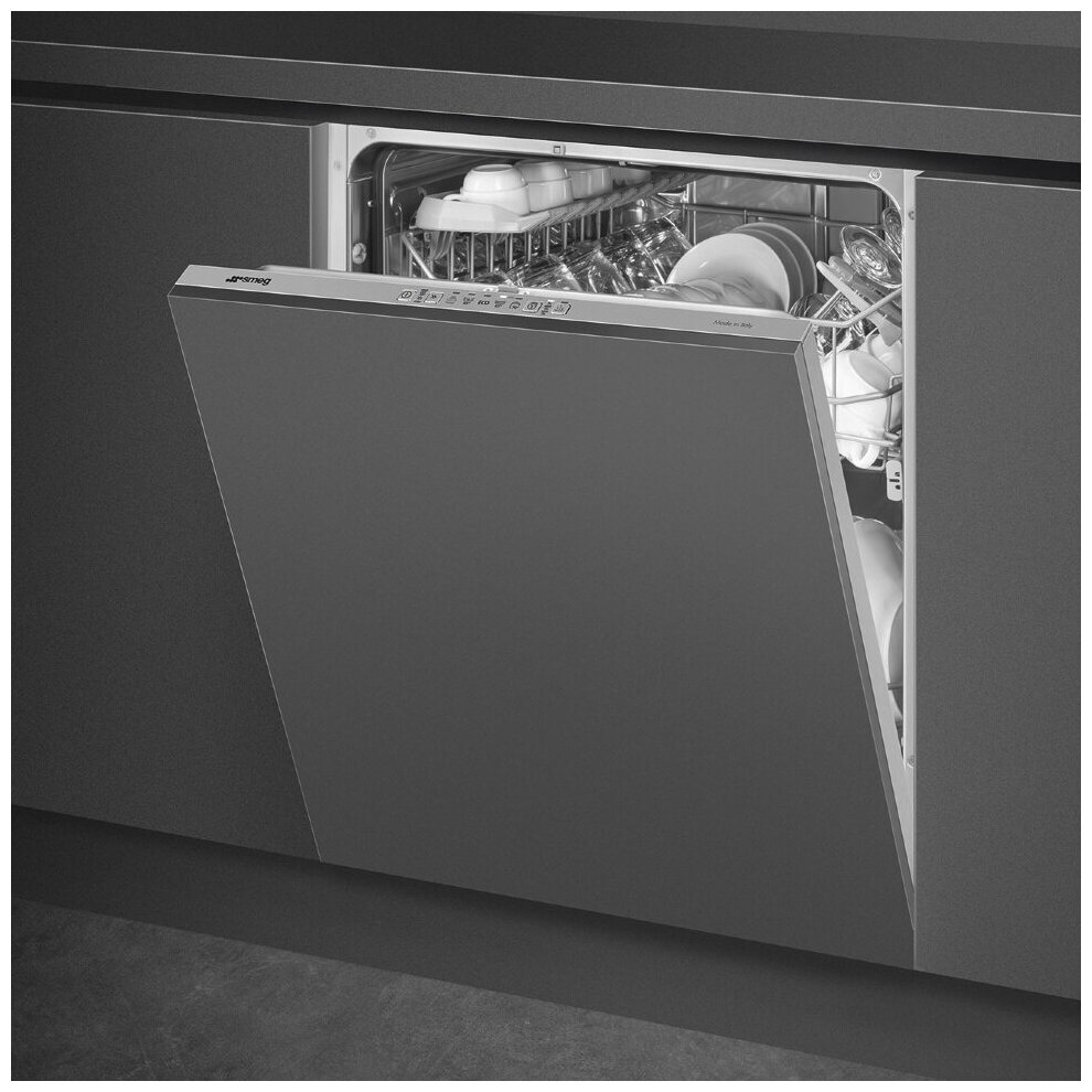 Встраиваемые посудомоечные машины SMEG/ Полностью встраиваемая посудомоечная машина, 60 см, Загрузка 13 комплектов посуды, 5 программ, 1/2 загрузка - фотография № 6