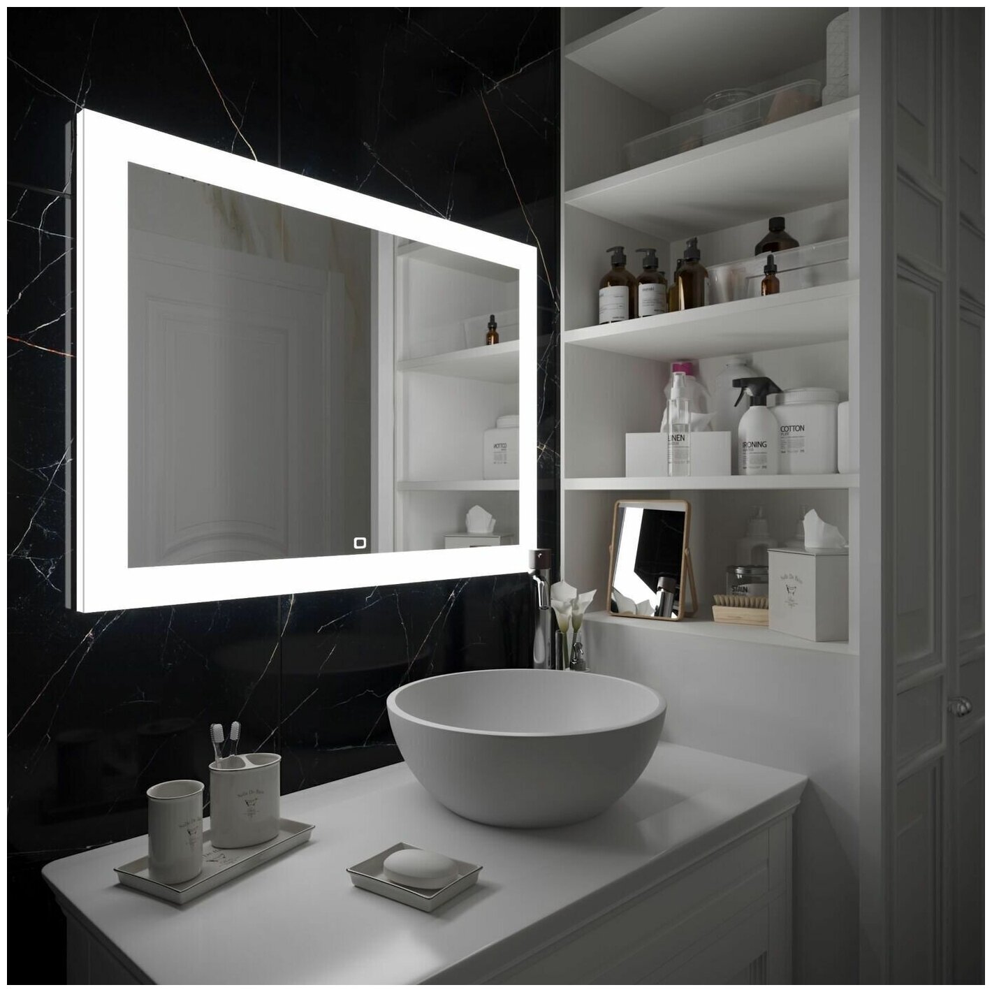 Зеркало для ванной GreenStone Palino Led 1200х800 с подогревом и подсветкой, сенсорный выключатель 612013 - фотография № 3
