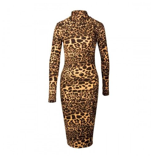 Платье женское ANDOO 02-12, размер 44, леопард
