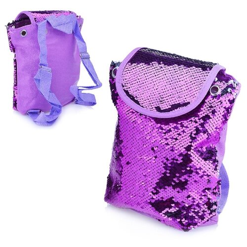 фото Сумка-рюкзак с пайетками фиолетовая dissomarket.ru