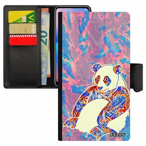 фото Чехол книжка для смарфона apple iphone 8, "панда" детеныш большая utaupia