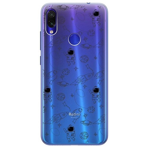 фото Ультратонкий силиконовый чехол-накладка для xiaomi redmi note 7 с 3d принтом "space" gosso