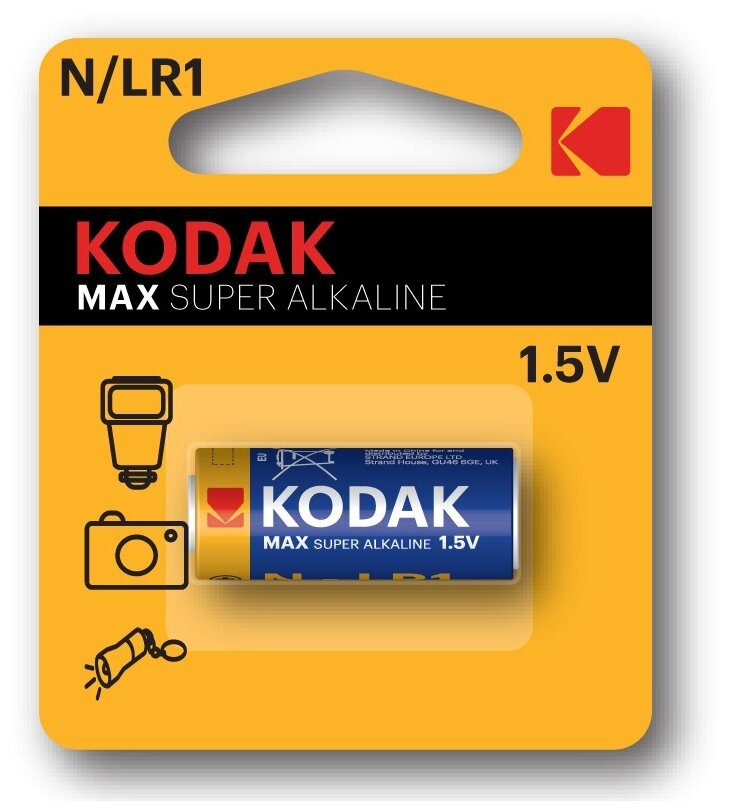 Kodak Max Super Alkaline N/LR1, в упаковке: 1 шт.