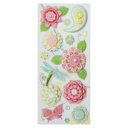 фото 2615-sb набор 3d стикеров "голубая стрекоза" белоснежка