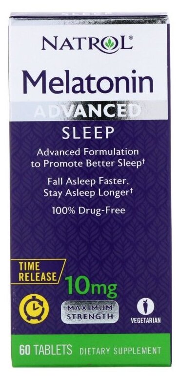 Таблетки Natrol Melatonin Advanced Sleep Time Release 10 mg