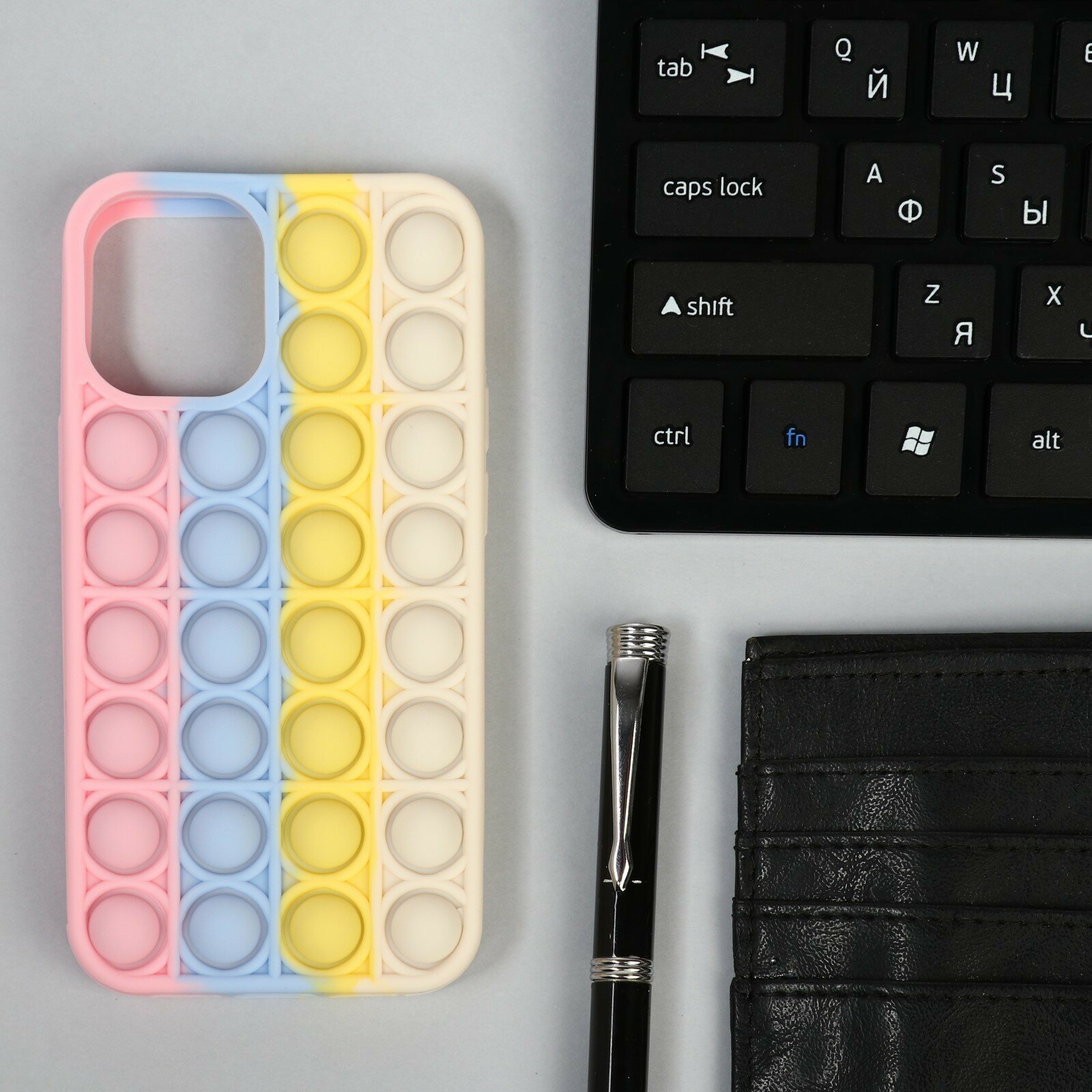 Чехол POP IT, для iPhone 12 mini, силиконовый, разноцветный (1шт.)