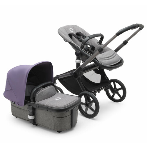 фото Коляска 2 в 1 bugaboo fox 5 graphite/grey melange/astro purple