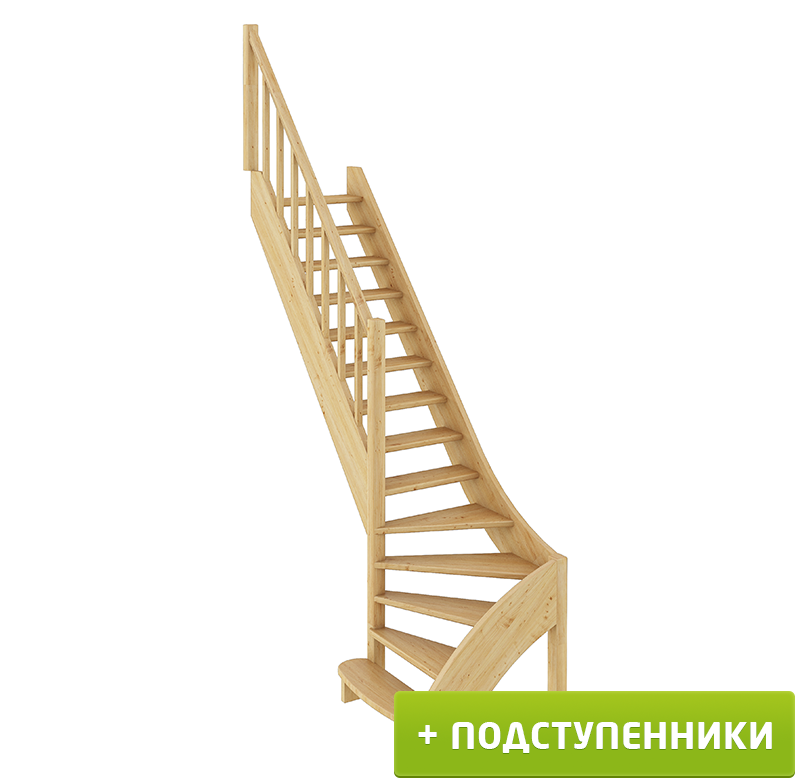 Лестница на второй этаж ЛС-07м/2 Левая с подступенками