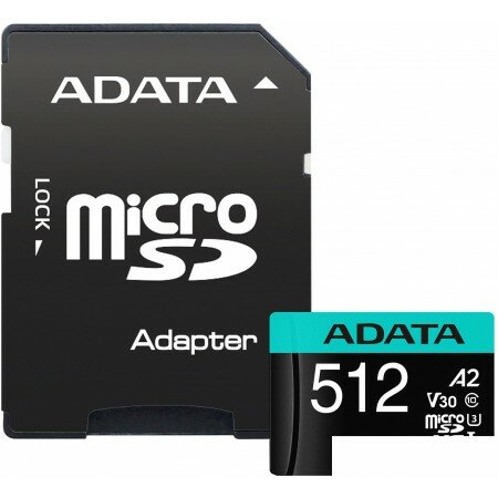 Карта памяти ADATA Premier Pro AUSDX512GUI3V30SA2-RA1 microSDXC 512GB (с адаптером)