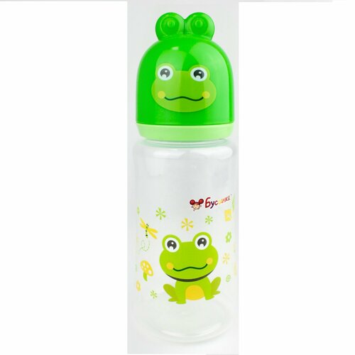 Бутылочка Бусинка детская пластиковая для кормления с силиконовой соской и широким горлышком, от 6 мес. 360 мл, 7710