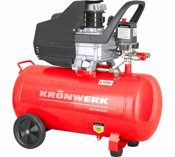 Компрессор масляный Kronwerk KD 50/200, 50 л, 1.5 кВт