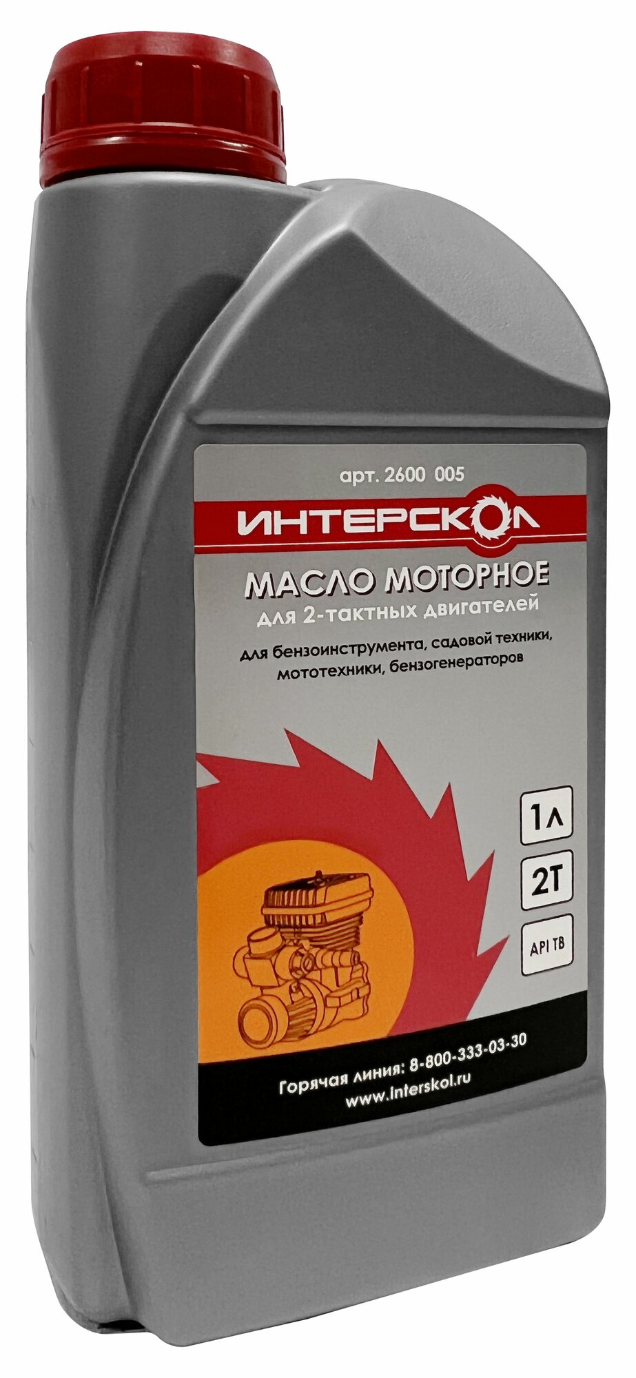 Масло моторное минеральное Интерскол 2T, 1 л