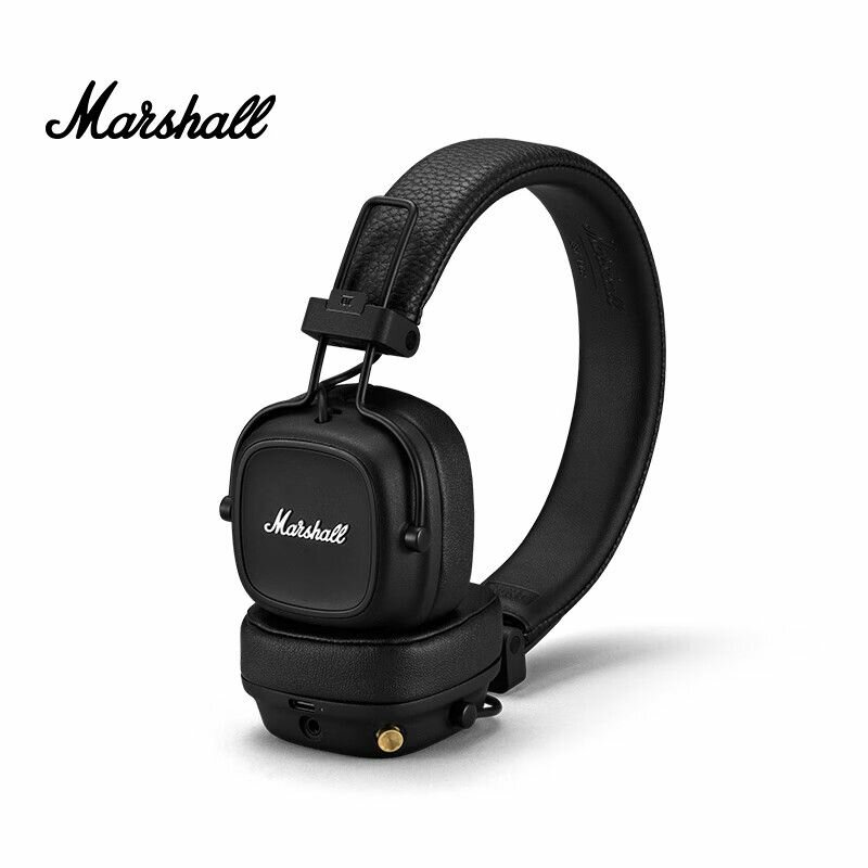 Наушники беспроводные накладные с микрофоном Marshall Major IV, большая полноразмерная bluetooth гарнитура, черные