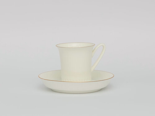 Изображение товара Чашка с блюдцем кофейная ф. Вертикаль рис. Золотая отводка КН1