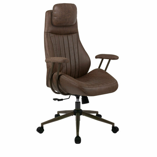 Кресло компьютерное офисное игровое на колесиках для взрослого синхромеханизм иск замша коричневый Brabix Premium Arizona 532944 33860₽