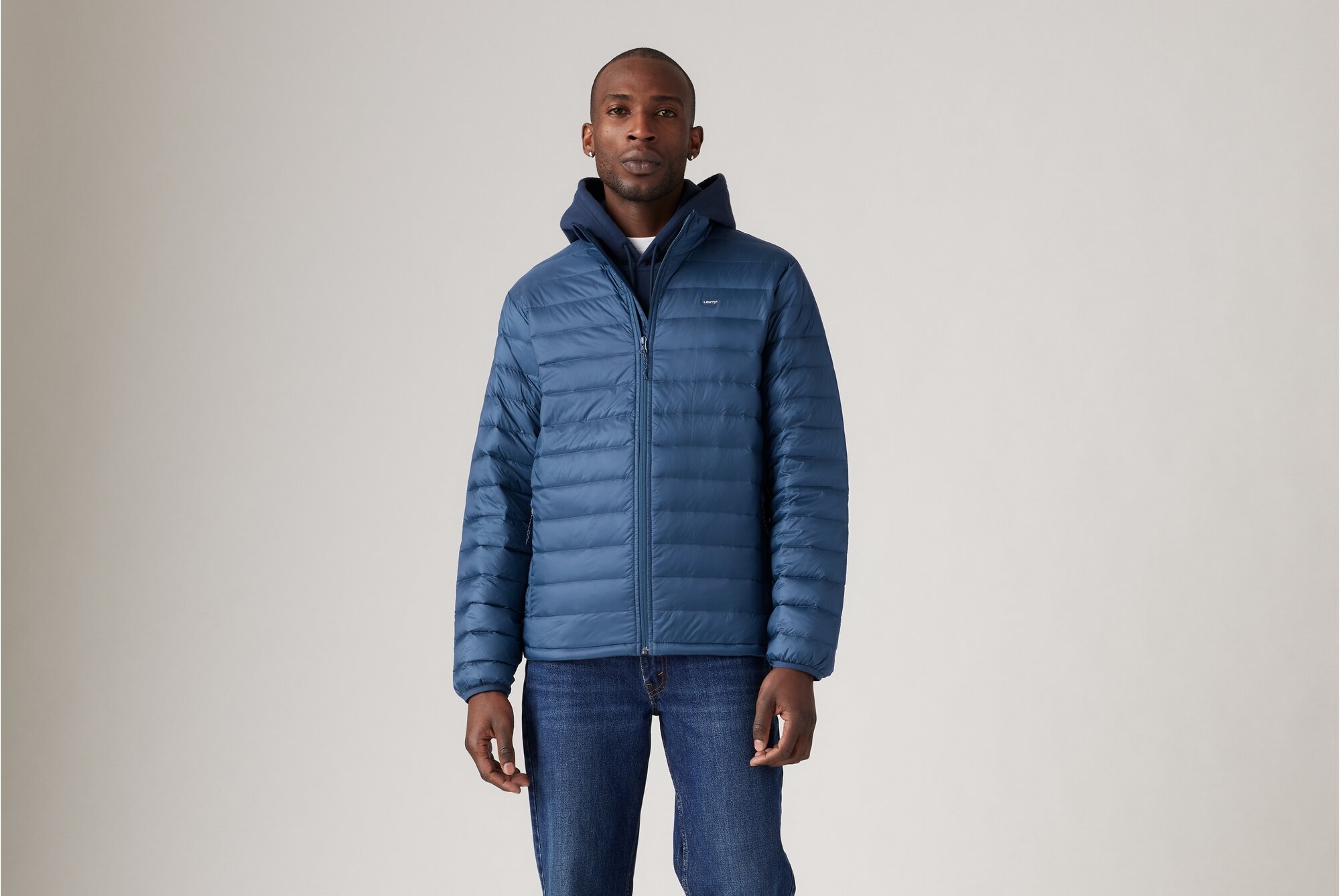 Куртка Levi's Men Tobal Down Packable Jacket, размер L, синий