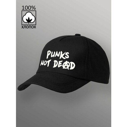 Бейсболка Top Fun Punks not dead для мужчин и женщин, размер 56-58, черный
