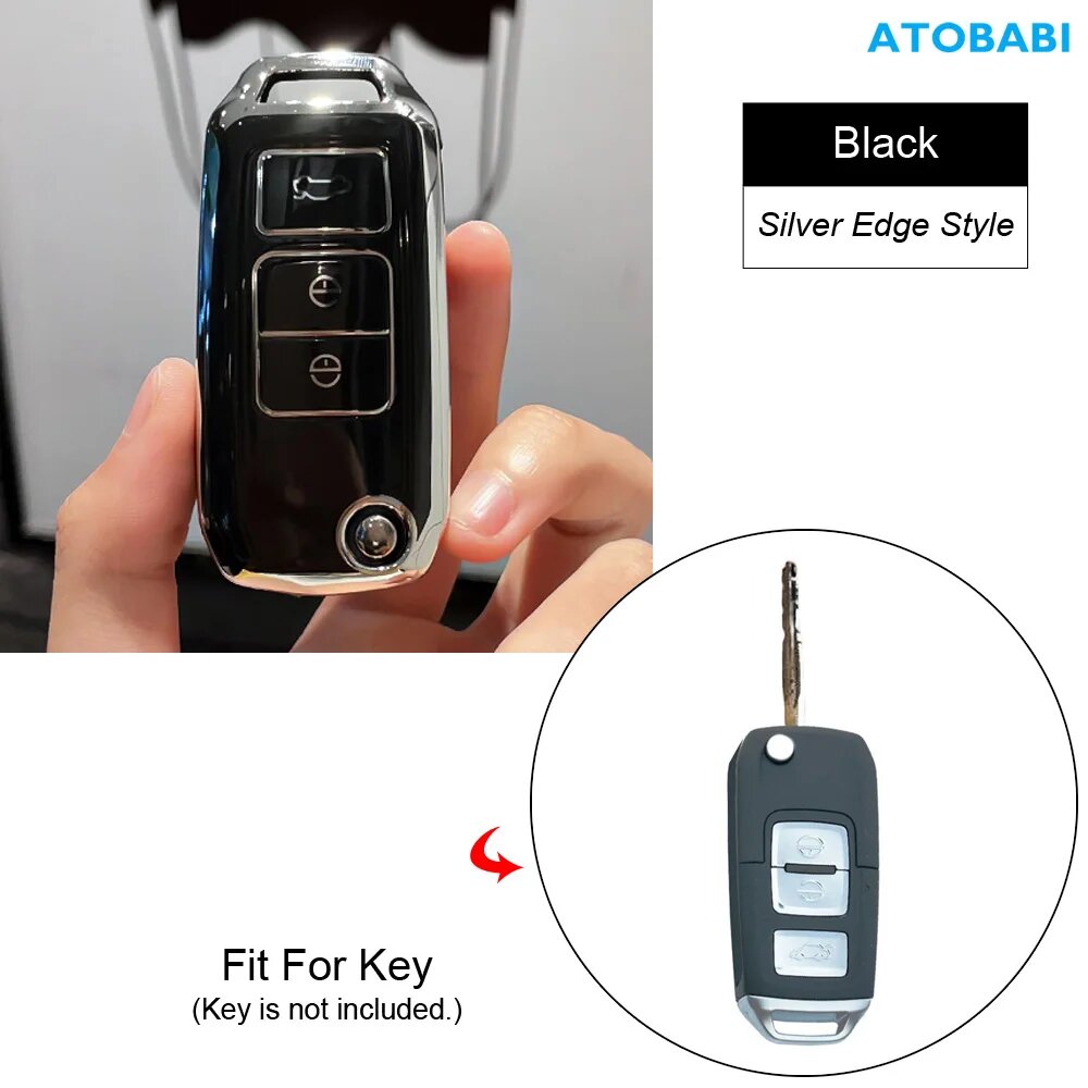 Чехол для ключа FAW Besturn B30 X40 Silver Style-Black