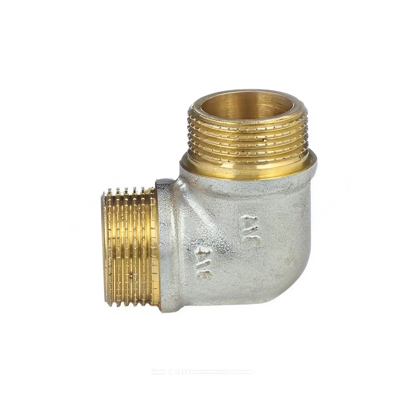 Угольник латунь никель реборда Ду 15  1 2   НР НР 9005 ГОСТ 32585 2013 Aquasfera 9005 01