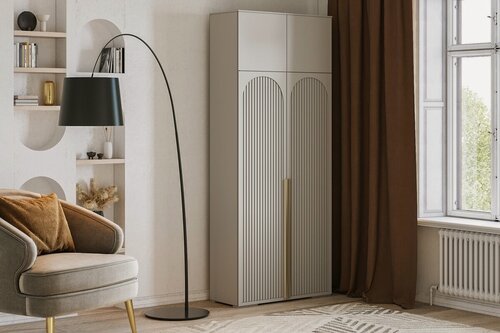 Изображение товара Шкаф распашной Брей-2 Хит с антресолью Кашемир для одежды двухдверный 90*230*50