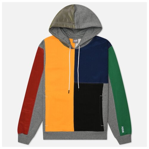фото Мужская толстовка puma signature hoodie серый , размер l