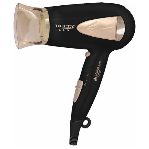 Фен DELTA LUX DL-0935 черный с золотым 1600 Вт складная ручкаРоссия24 79700₽