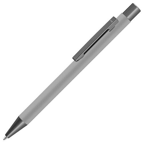 Ручка шариковая UMA STRAIGHT GUM soft-touch, с зеркальной гравировкой, серый