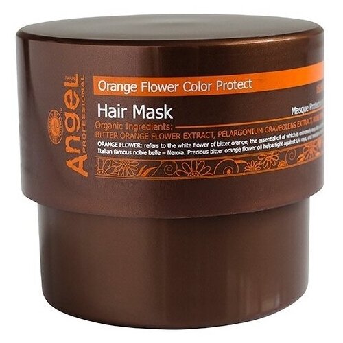 Angel Provence Маска для волос защита цвета с цветком апельсина, 300 г, 300 мл, банка