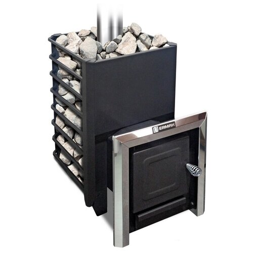 Дровяная банная печь Ермак 16 Сетка-Классик 16 кВт 47 см 70 см 63 см черный/серебристый 16 м³ сталь