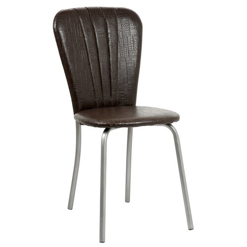 фото Стул "кафе-2" серебристый металлик/шоколадная рептилия 4071272 доляна