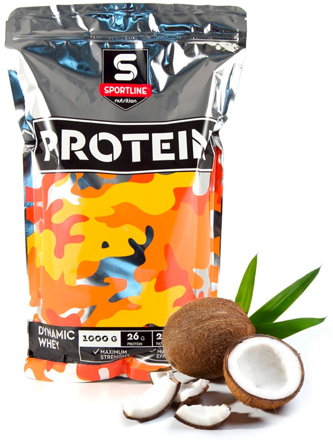 Протеин Dynamic Whey Protein SportLine Nutrition 1000гр кокос
