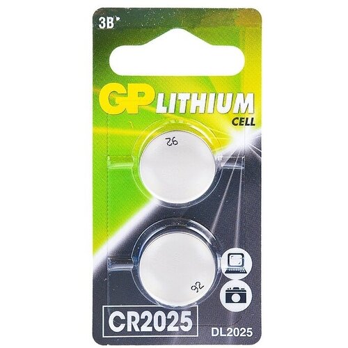 Батарейка алкалиновая GP литиевая дисковая, CR2025 (GP CR2025-7CR2 20/720)
