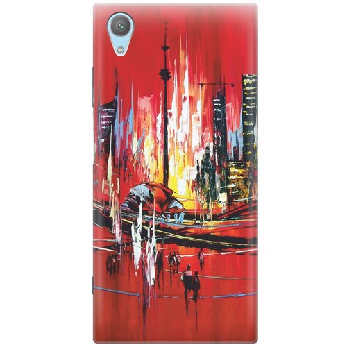 фото Cиликоновый чехол на sony xperia xa1 plus / сони иксперия ха1 плюс с принтом "акварельный город" gosso