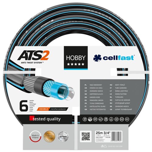 Шланг Cellfast HOBBY ATS2, 3/4, 25 м шланг cellfast hobby ats2 1 2 25м 30бар