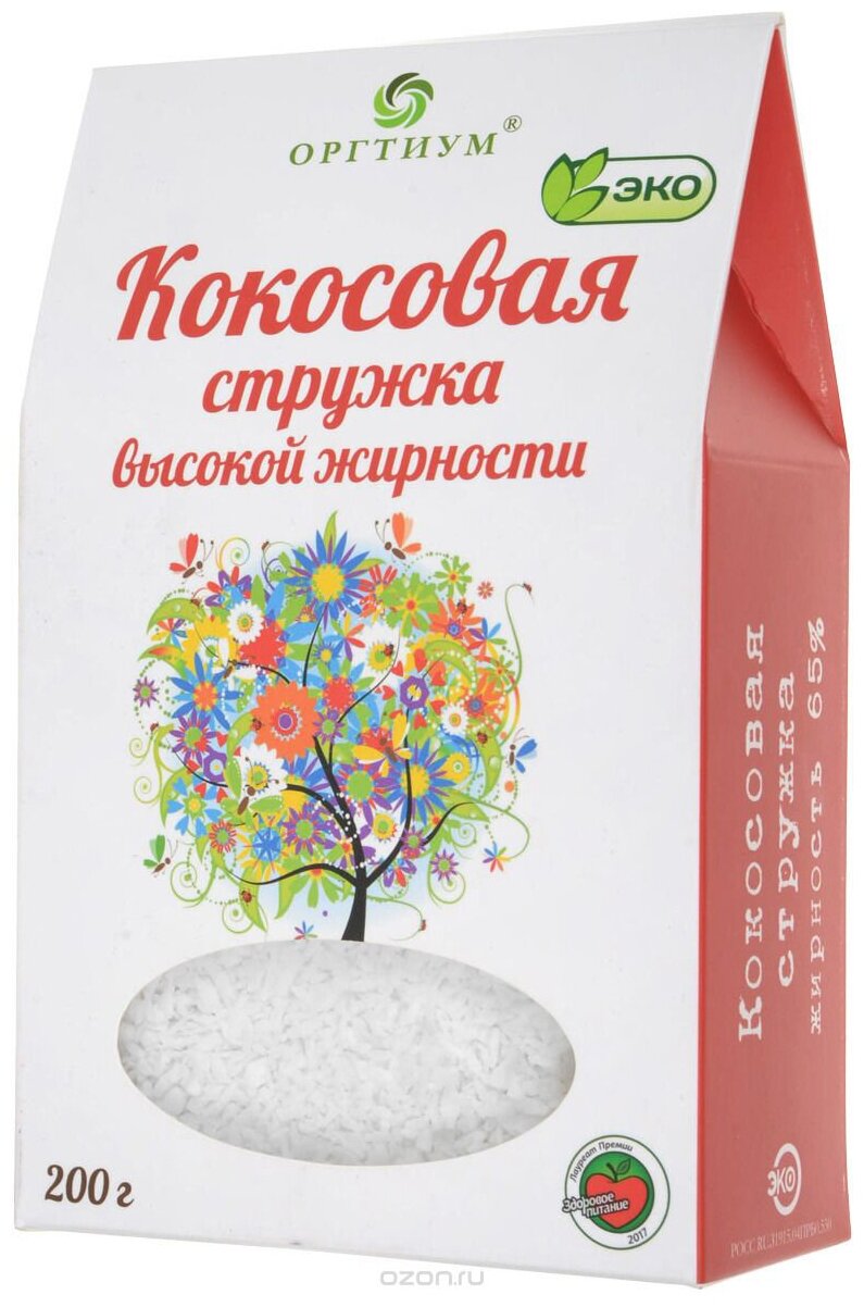 Кокосовая стружка (медиум), 200г, Оргтиум