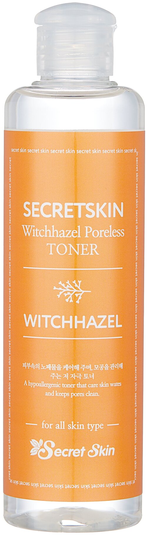 Secret Skin Тонер с экстрактом гамамелиса Witchhazel Poreless, 250 мл