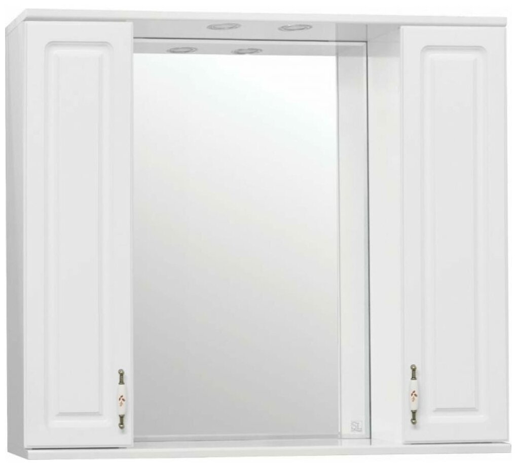 Зеркало-шкаф Style line Олеандр-2 Люкс 90 с подсветкой, белый (ЛС-00000242)