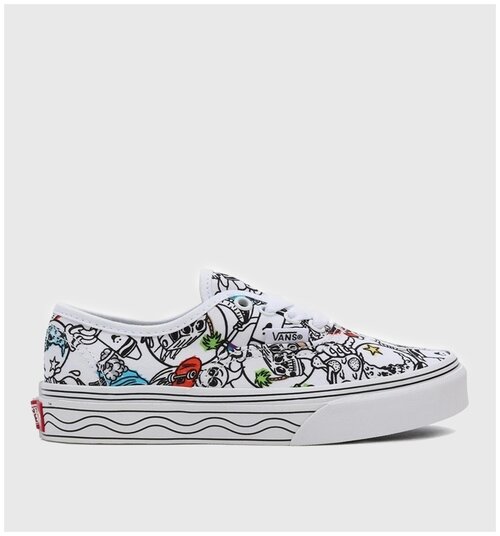 Кеды VANS Authentic, летние, повседневные, низкие, размер 3US, черный, белый