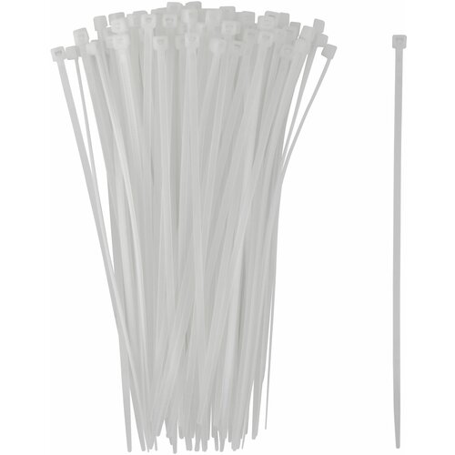 Хомуты нейлоновые для проводов, белые 100 шт, 3,6х200 мм (60369)