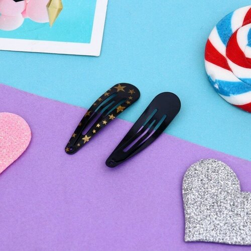 SUI Невидимка для волос Ночка набор 10 шт чёрно-золотой 322₽