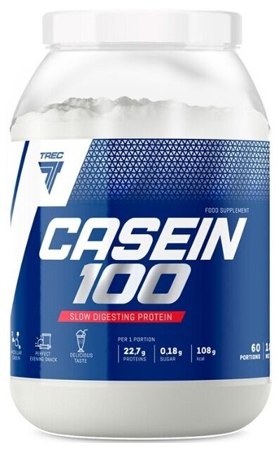 Протеин из мицеллярного казеина Trec Nutrition Casein 100 1800 г - клубника-банан