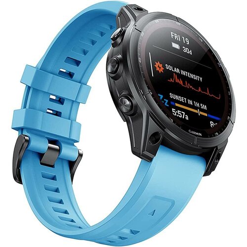 Ремешок на часы Garmin Fenix 7s, 6s, 5s / garmin Instinct 2s / 7s Sapphire Solar / 6s Pro, быстросъемный QuickFit 20 мм, голубой