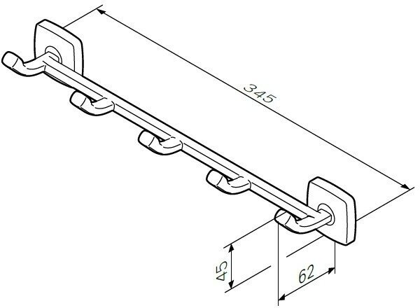 Аксессуар для ванной Am.Pm Gem A9035900 Набор крючков для полотенец