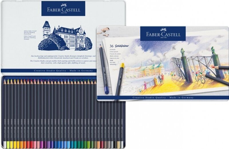 Faber-Castell Цветные карандаши Faber-Castell "Goldfaber", в металлической коробке, 36 шт