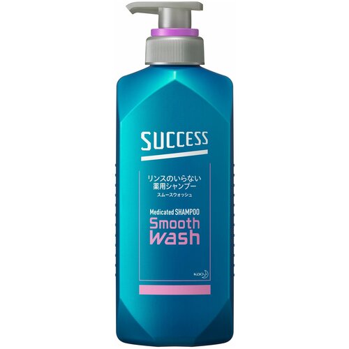 Шампунь KAO SUCCESS Smooth Wash 2 в 1 лечебный для мужчин от перхоти и зуда, 400 мл