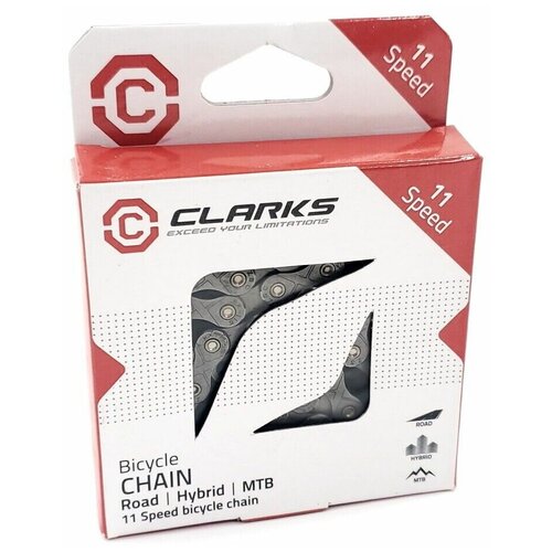 Цепь Clarks C-11, с замком, 11 скоростей, 116 звеньев цепь clarks c50 5 6 7 передач 116 звеньев с замком