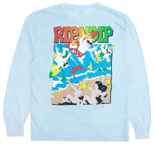 Лонгслив RIPNDIP Summer Break Long Sleeve Light Blue Mineral Wash / M