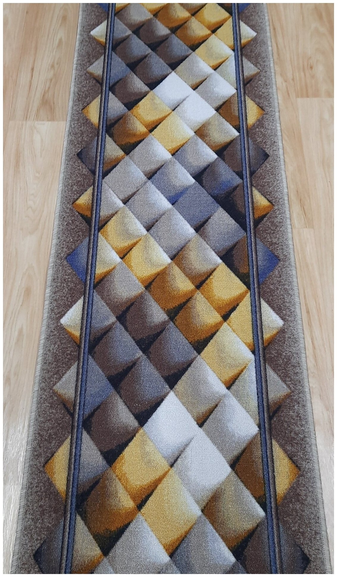Ковровая дорожка на войлоке, Витебские ковры, с печатным рисунком, 2596, разноцветная, 0.6*3м - фотография № 1