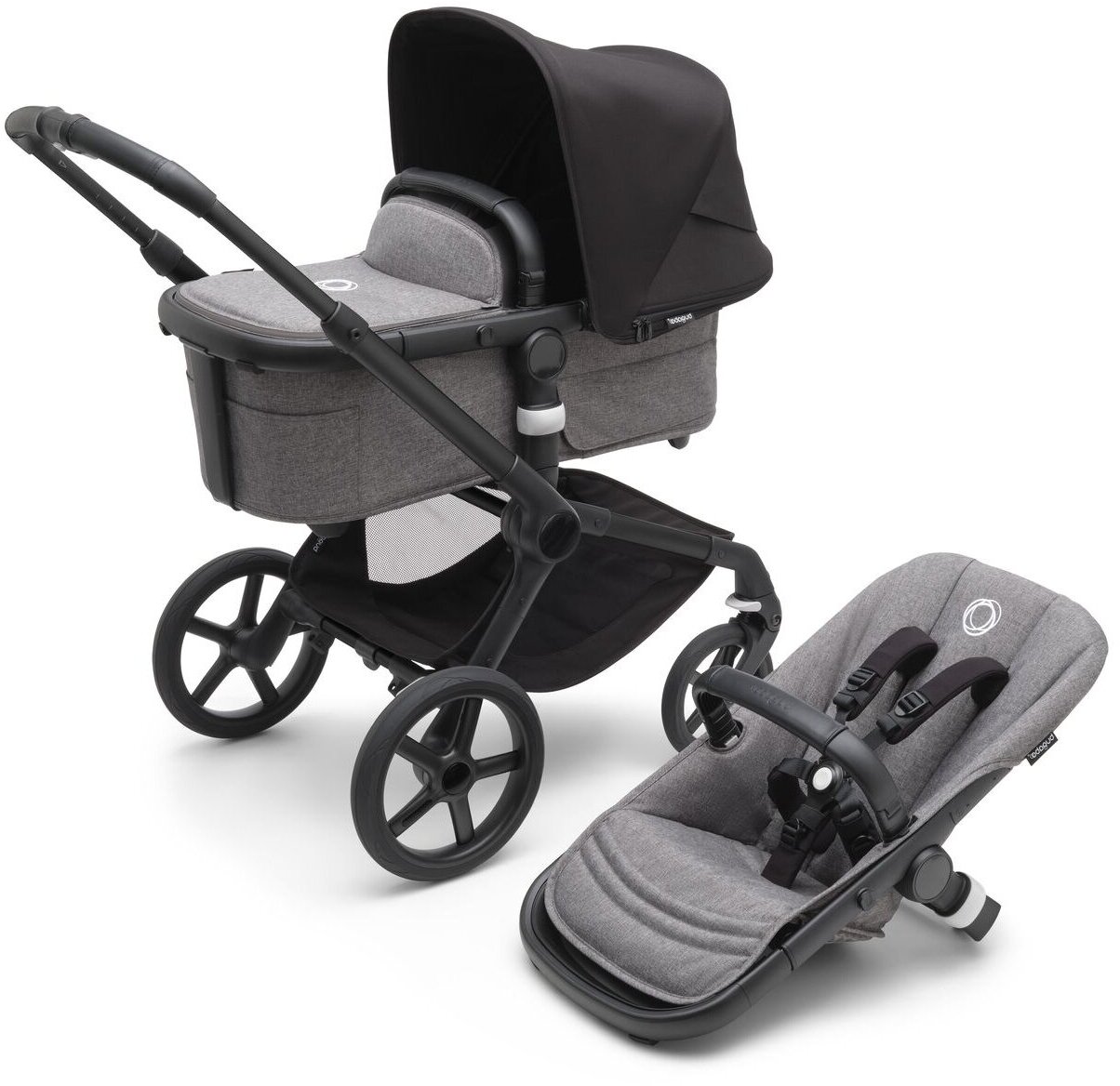 Детская коляска 2 в 1 Bugaboo Fox5 Black/Grey Melange/Midnight Black