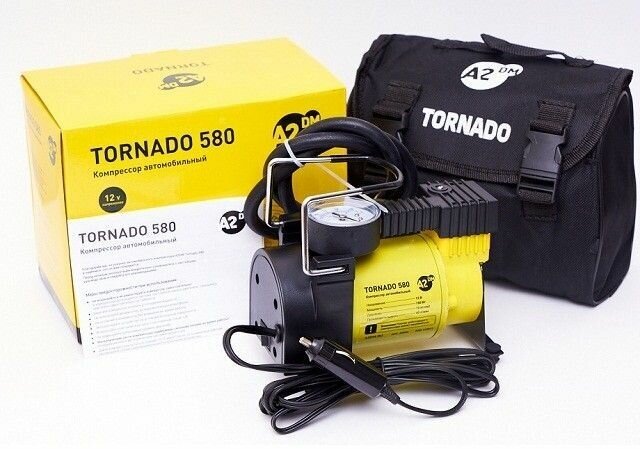 фото Компрессор (А2ДМ) TORNADO AC 580 40 л/мин,150Вт, медная обмотка двигателя, переходники 3 шт, сумка